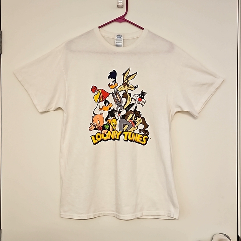 LOONEY TUNES That's All Folks Bugs Tweety all the gang graphic tee Large